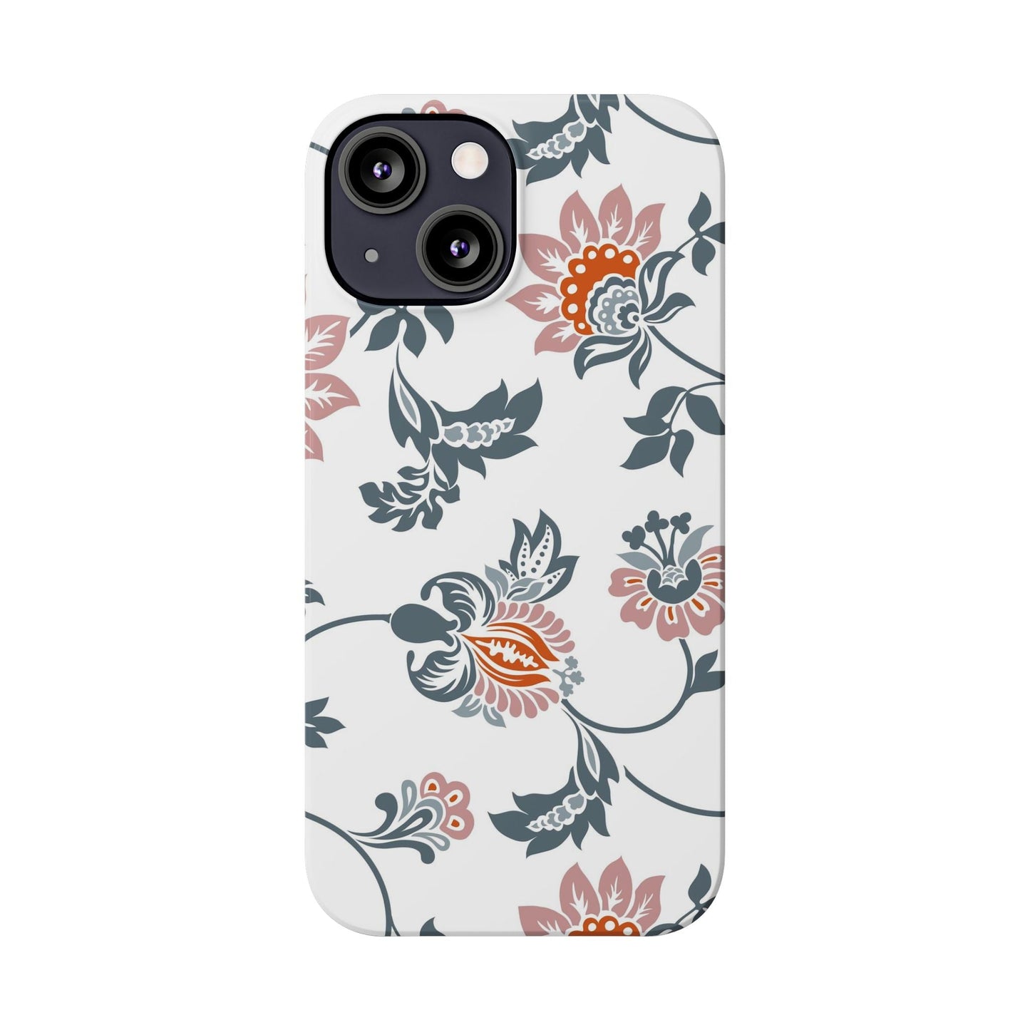 Pink and Green Flower Pattern, Floral Slim Phone Cases, Case-Mate IPHONE16 and all sizes