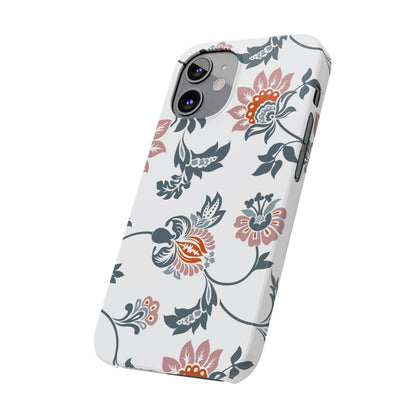 Pink and Green Flower Pattern, Floral Slim Phone Cases, Case-Mate IPHONE16 and all sizes