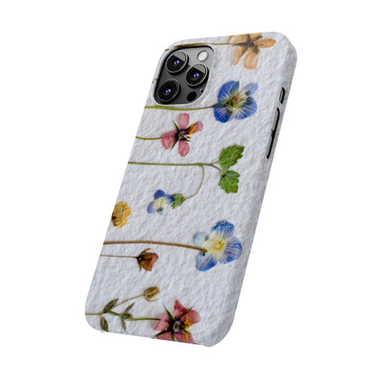 Dried Wild Pink and Purple Flower Image on Paper, Floral Slim Phone Cases, Case-Mate IPHONE16 and all sizes