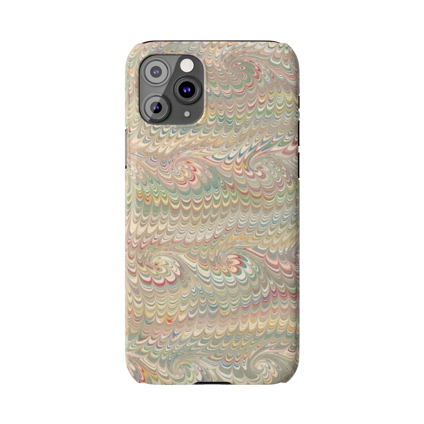 Soft Green and Multi-Colored Marbled Design, Italy Feather Phone Case, Multi-Color, Slim Phone Cases, Case-Mate IPHONE16 and all sizes