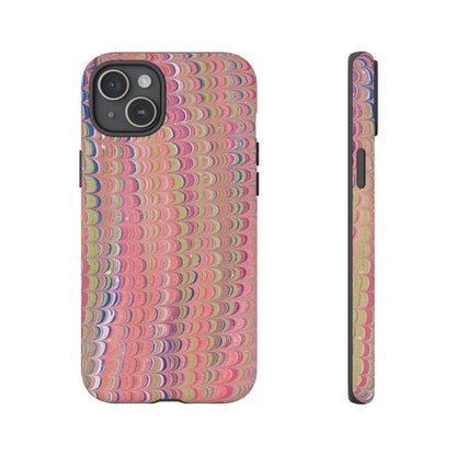 Pink Pastels Feather Marbled Vintage Design iPhone 16 + Samsung + Apple + Google - 2 finishes