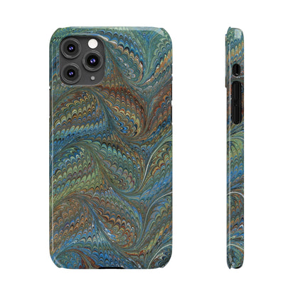 Blue and Green Italian Marbled Swirl Design, Italy Feather Phone Case, Multi-Color, Slim Phone Cases, Case-Mate IPHONE16 and all sizes