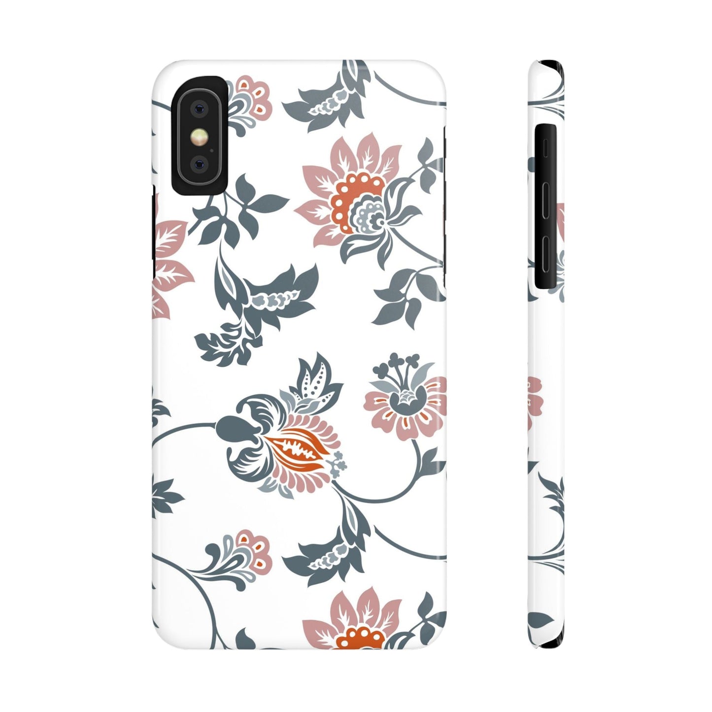 Pink and Green Flower Pattern, Floral Slim Phone Cases, Case-Mate IPHONE16 and all sizes