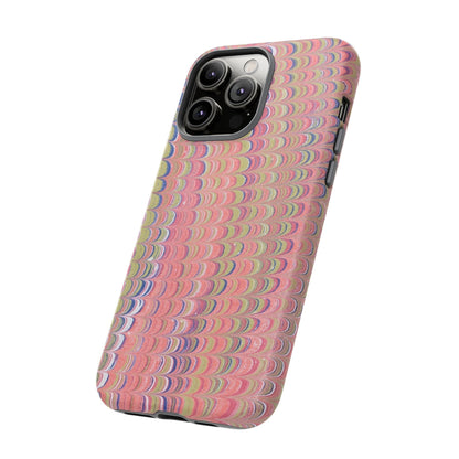 Pink Pastels Feather Marbled Vintage Design iPhone 16 + Samsung + Apple + Google - 2 finishes