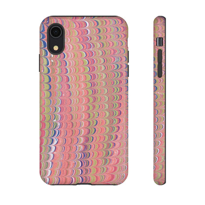 Pink Pastels Feather Marbled Vintage Design iPhone 16 + Samsung + Apple + Google - 2 finishes