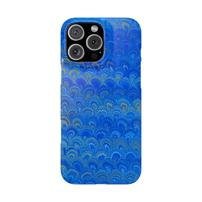 Blue Marbled Design, Italy Feather Phone Case, Multi-Color, Slim Phone Cases, Case-Mate IPHONE16 and all sizes