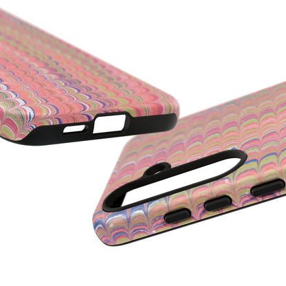 Pink Pastels Feather Marbled Vintage Design iPhone 16 + Samsung + Apple + Google - 2 finishes