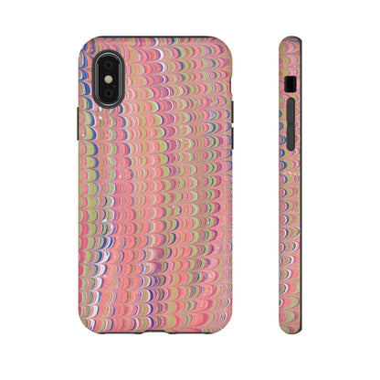 Pink Pastels Feather Marbled Vintage Design iPhone 16 + Samsung + Apple + Google - 2 finishes