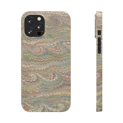Soft Green and Multi-Colored Marbled Design, Italy Feather Phone Case, Multi-Color, Slim Phone Cases, Case-Mate IPHONE16 and all sizes