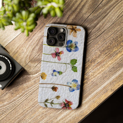 Dried Wild Pink and Purple Flower Image on Paper, Floral Slim Phone Cases, Case-Mate IPHONE16 and all sizes