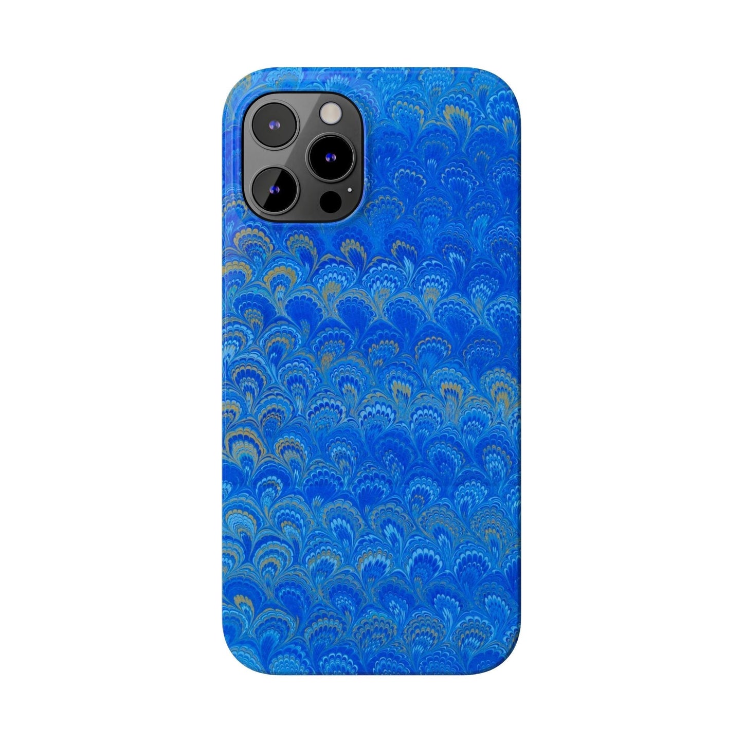 Blue Marbled Design, Italy Feather Phone Case, Multi-Color, Slim Phone Cases, Case-Mate IPHONE16 and all sizes