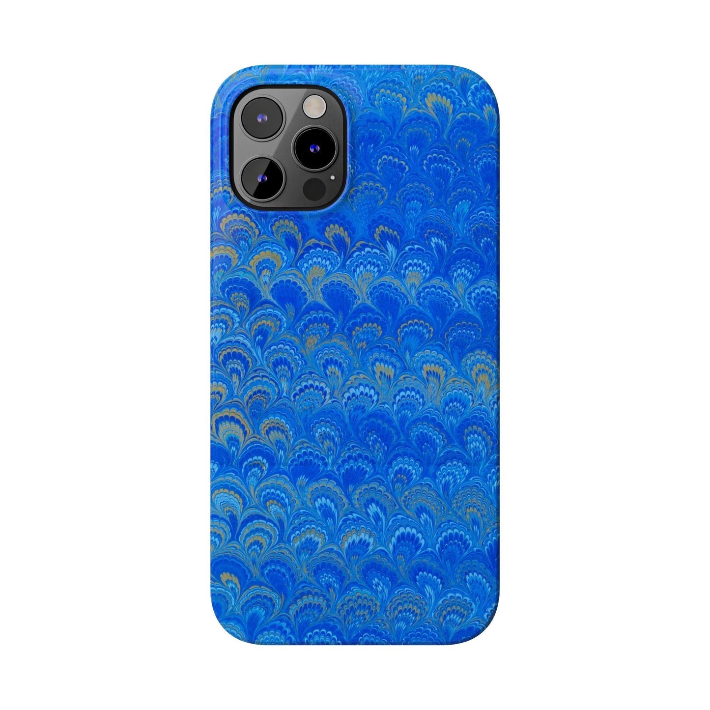 Blue Marbled Design, Italy Feather Phone Case, Multi-Color, Slim Phone Cases, Case-Mate IPHONE16 and all sizes